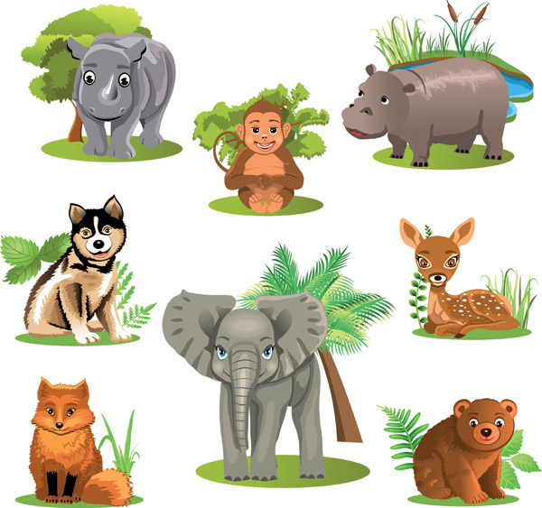free vector Variety of animals vector