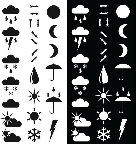 free vector Variety of changes in the weather icon vector