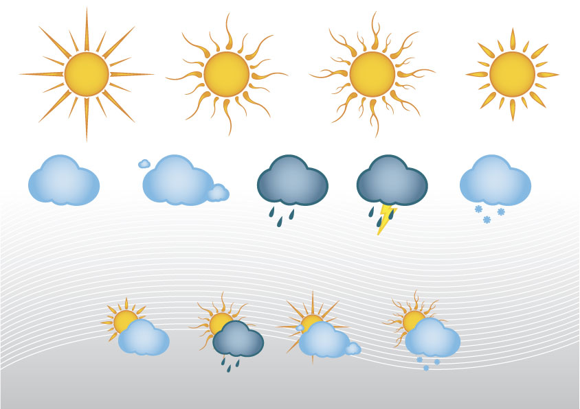 free vector Variety of changes in the weather icon vector