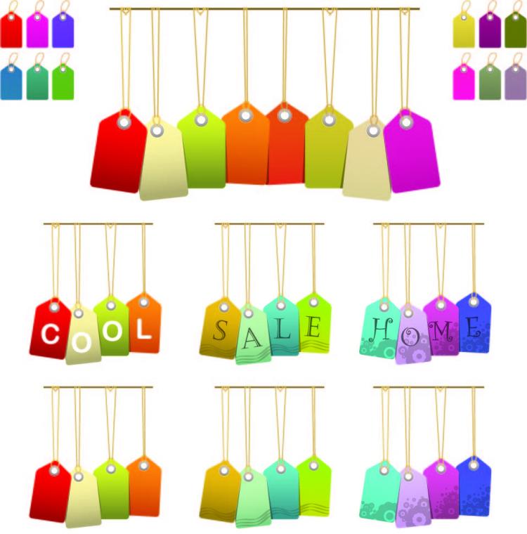 Collor Tag Variety of color tag (6041) Free EPS Download / 4 Vector