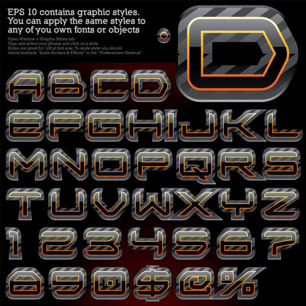 free vector Variety of effects alphabetical vector