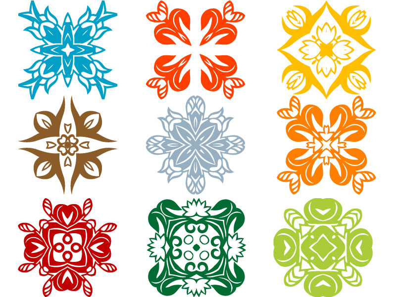 free vector Variety of practical material classical pattern vector