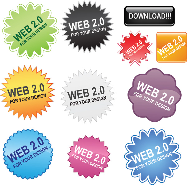 free vector Variety of web20 button icon vector
