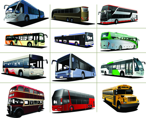 free vector Various bus bus vector