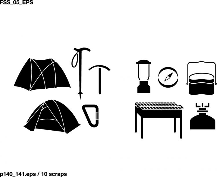 free vector Various elements of vector silhouette recreation 58 elements