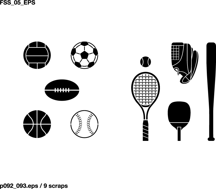 free vector Various elements of vector silhouette sports equipment equipment 51 elements