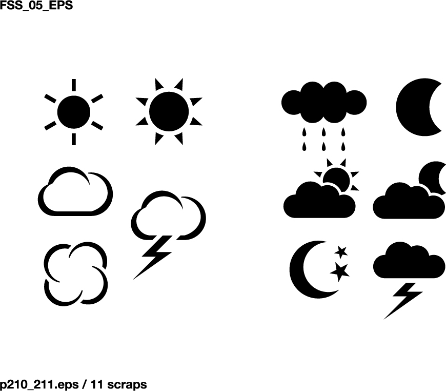 free vector Various silhouette vector elements weather plants technology fire protection 64 elements