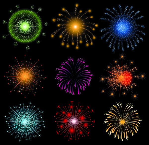 free vector Vector 2 brilliant fireworks fireworks