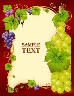 free vector Vector bottle filled with grapes