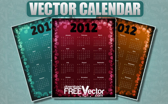 free vector Vector Calendar For 2012