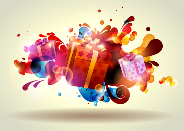 free vector Vector colorful christmas gift