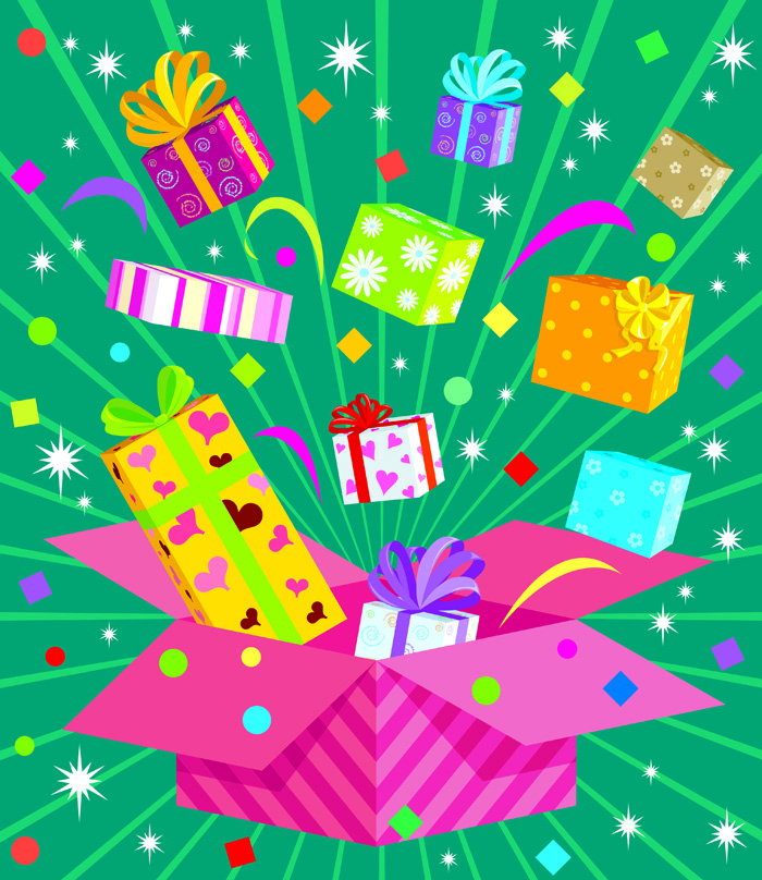 free vector Vector colorful holiday gift