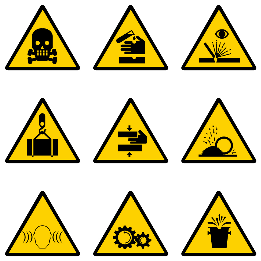 free vector Vector construction site warning label