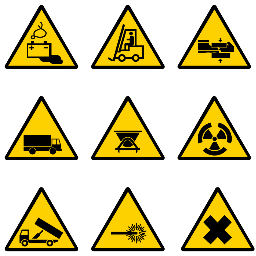 free vector Vector construction site warning label
