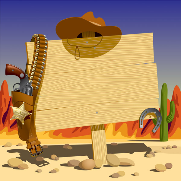 free vector Vector cowboy bulletin board