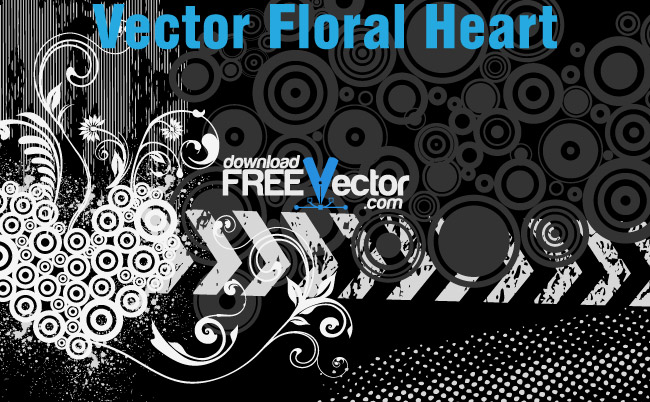 free vector Vector Floral Heart