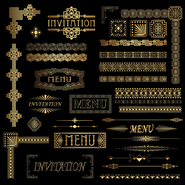 free vector Vector gold ornate classical lace 1