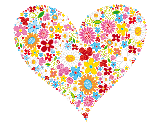 Heart Flowers (21494) Free AI, EPS, SVG Download / 4 Vector