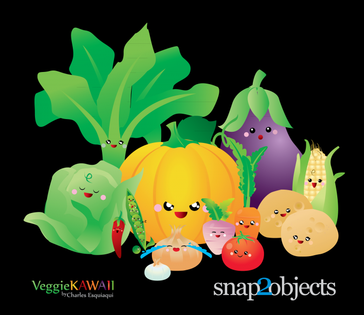 free vector Vector Kawaii Vegetables