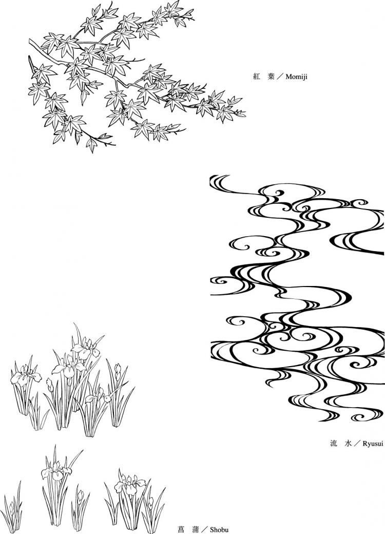 free vector Vector line drawing of flowers-40( water, iris)