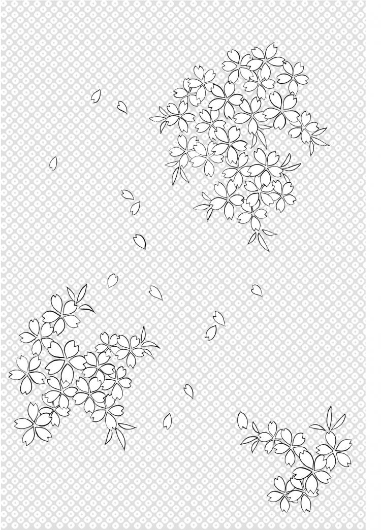 free vector Vector line drawing of flowers--41Cherry, classical background)