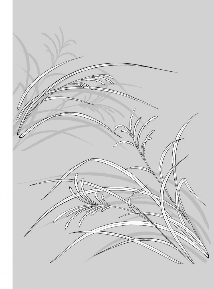 free vector Vector line drawing of flowers-48(Flowers and grass)
