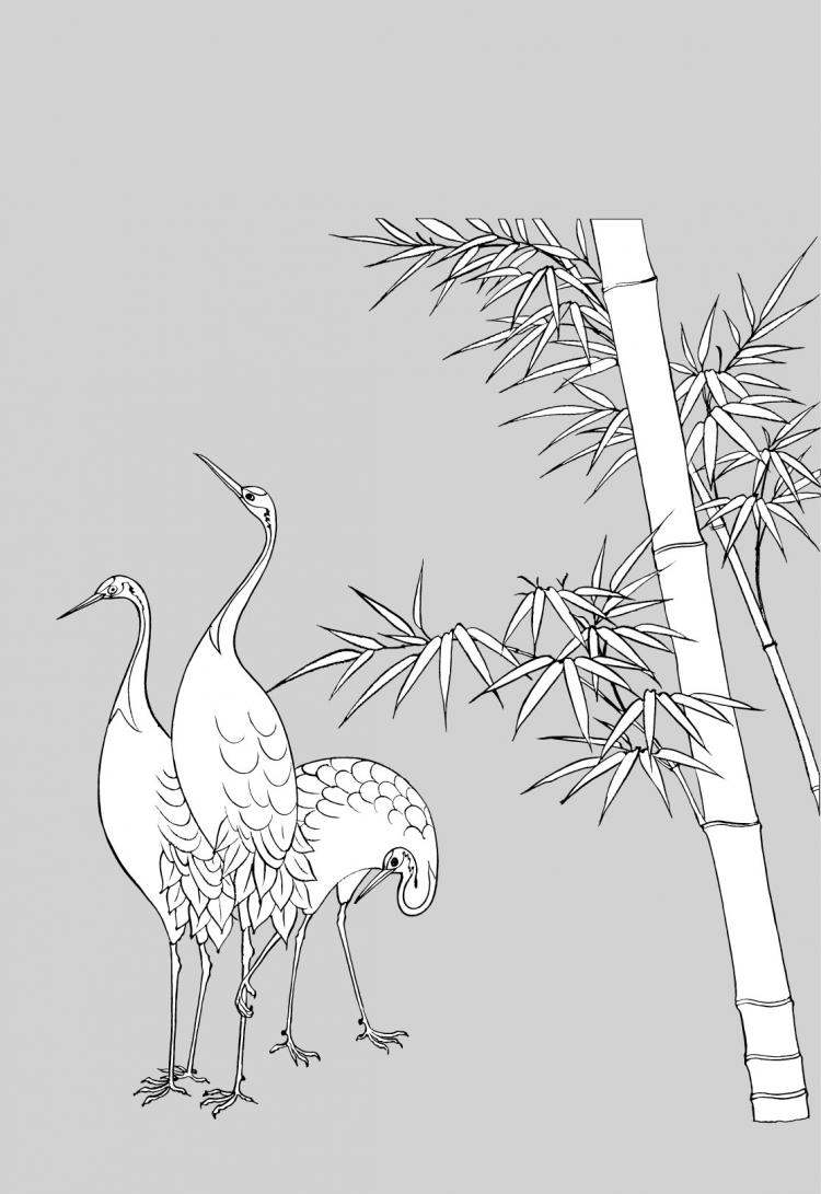Download line drawing of flowers-49(Bamboo, bamboo shoots, Hok ...