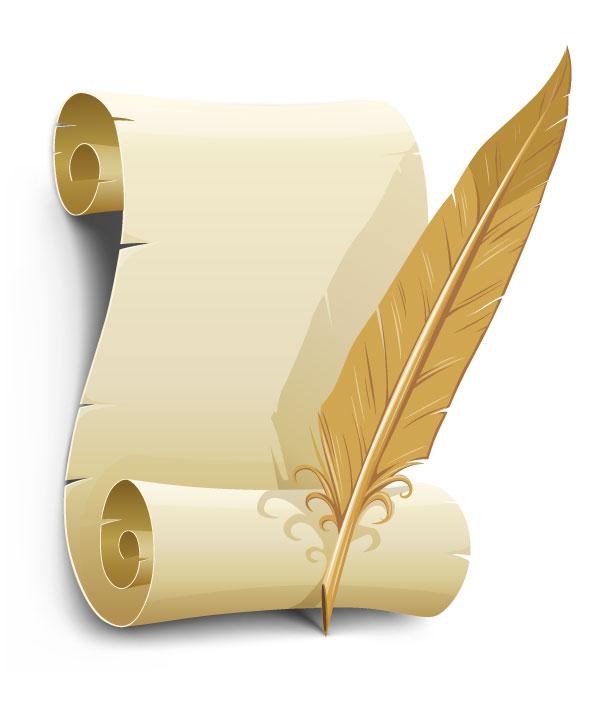 free vector Vector old paper with quill pen