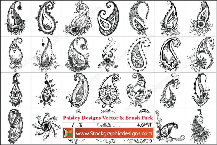 paisley clip art vector pack - photo #25