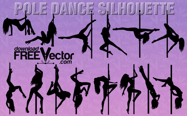 free vector Vector Pole Dance Silhouette