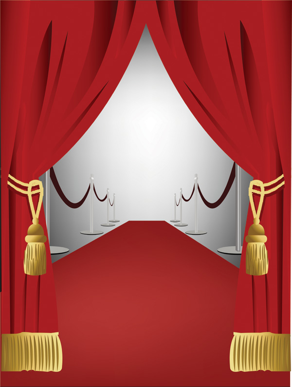 free vector Vector red carpet curtain