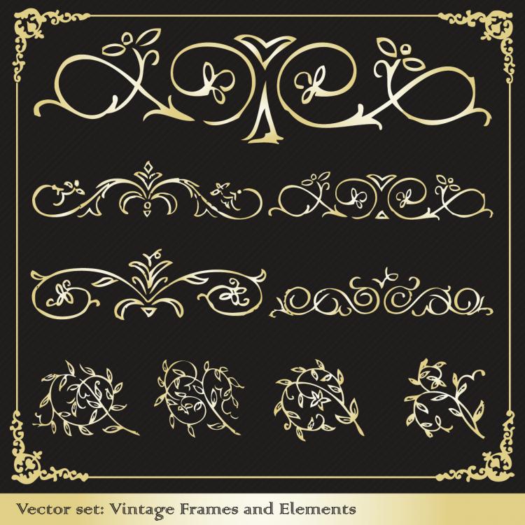 Download retro border elements (6232) Free EPS Download / 4 Vector