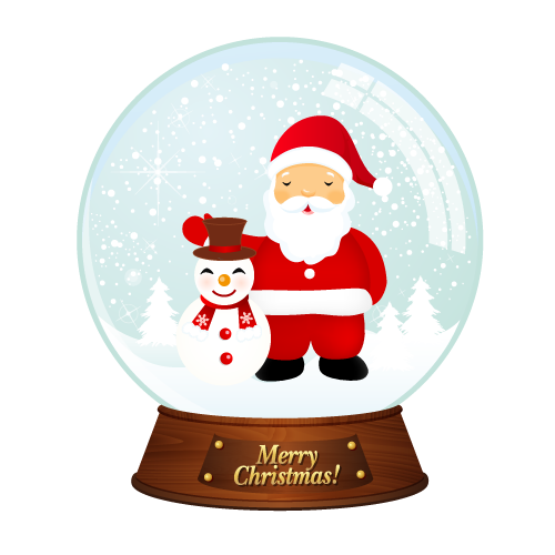 free vector Vector Santa Christmas Snowballs