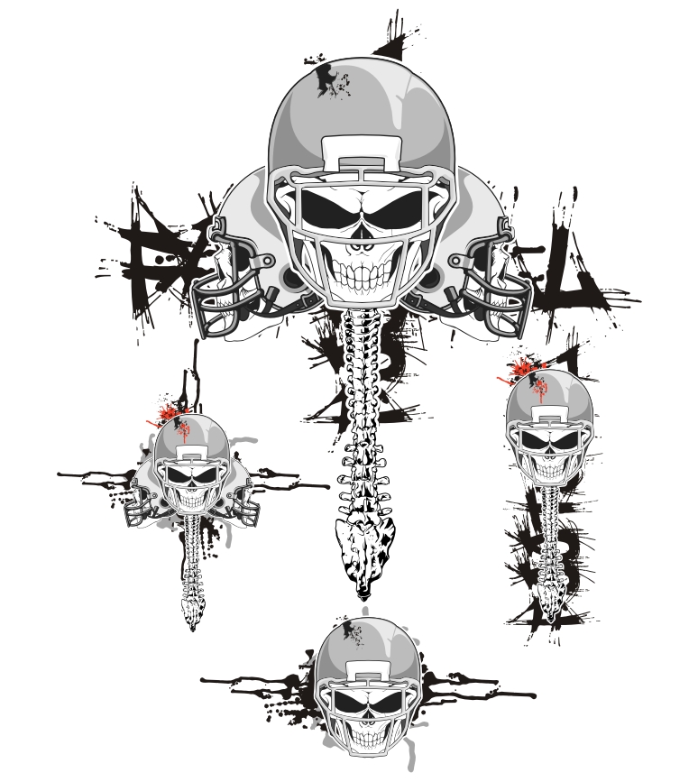 free vector Vector Skeleton Football Helmets