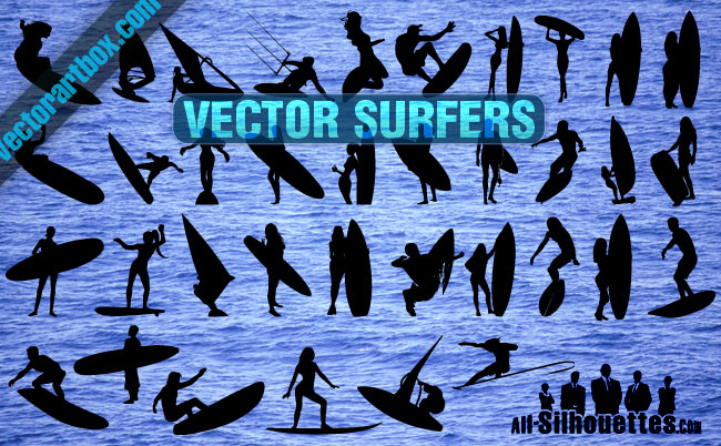 free vector Vector Surfers Clipart