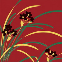 free vector Vector traditional pictorial series  4-Flower plants