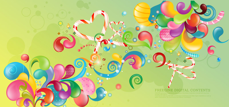 free vector Vector trend of colorful case series green 6p