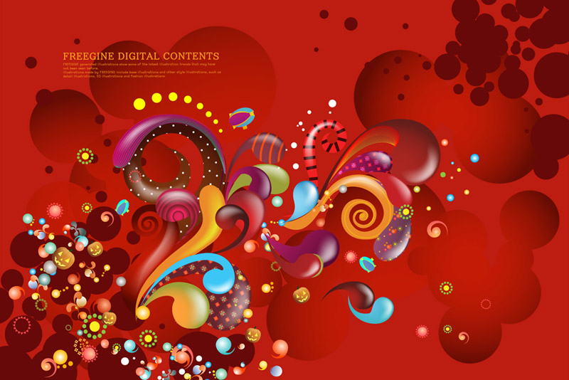 free vector Vector trend of colorful case series orange red 6p