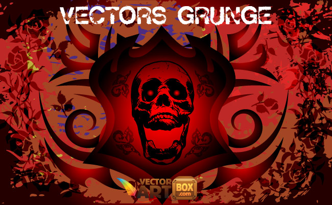 free vector Vectors Grunge Freebie Grunge Skull