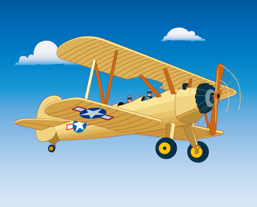 free vector Vehicle Vector Material??Propeller-driven aircraft and sport car