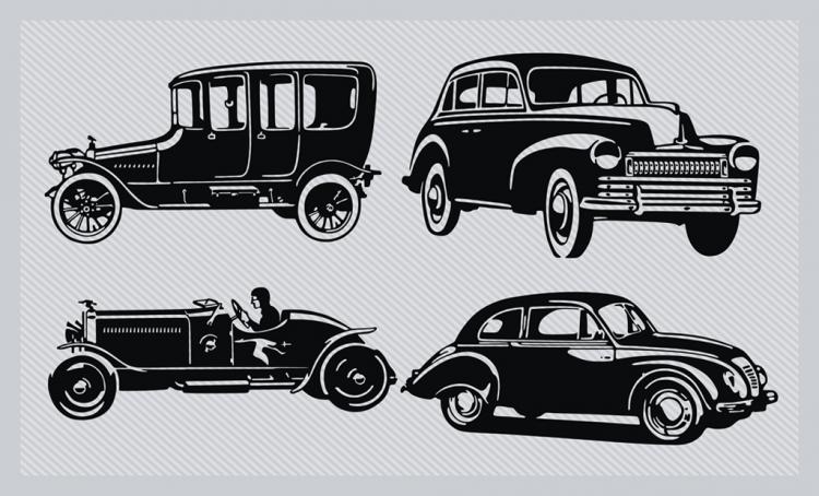 Download Vintage Car Silhouette Pack 27407 Free Ai Eps Svg Download 4 Vector