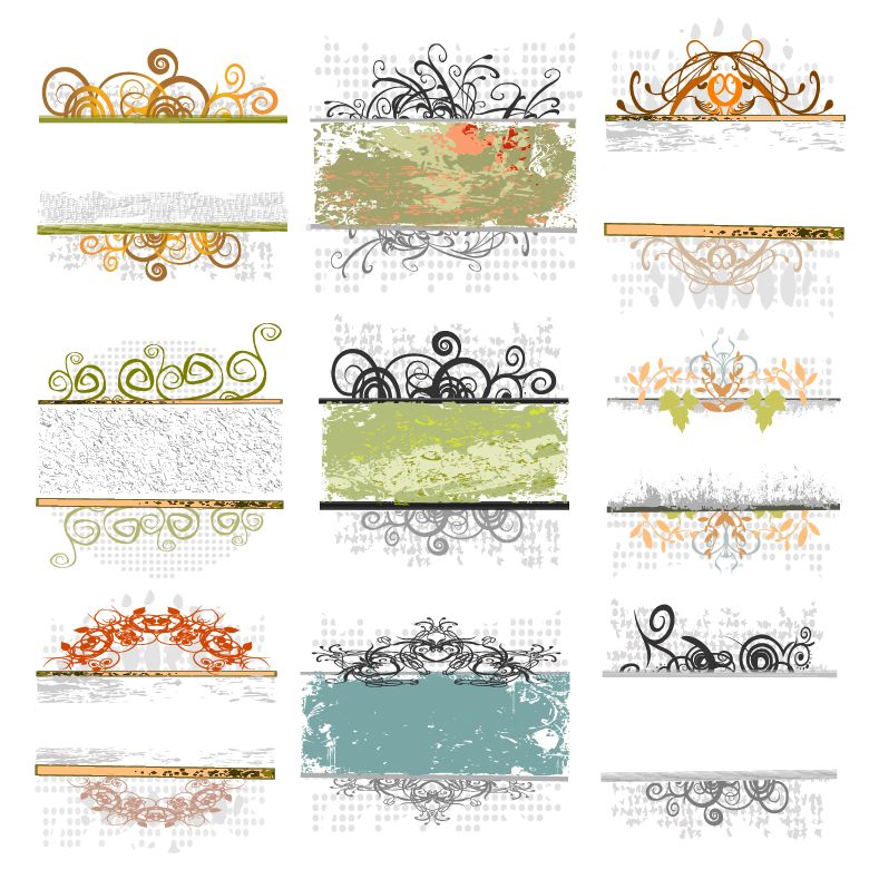 Vintage Floral Frame Set (26343) Free EPS Download / 4 Vector