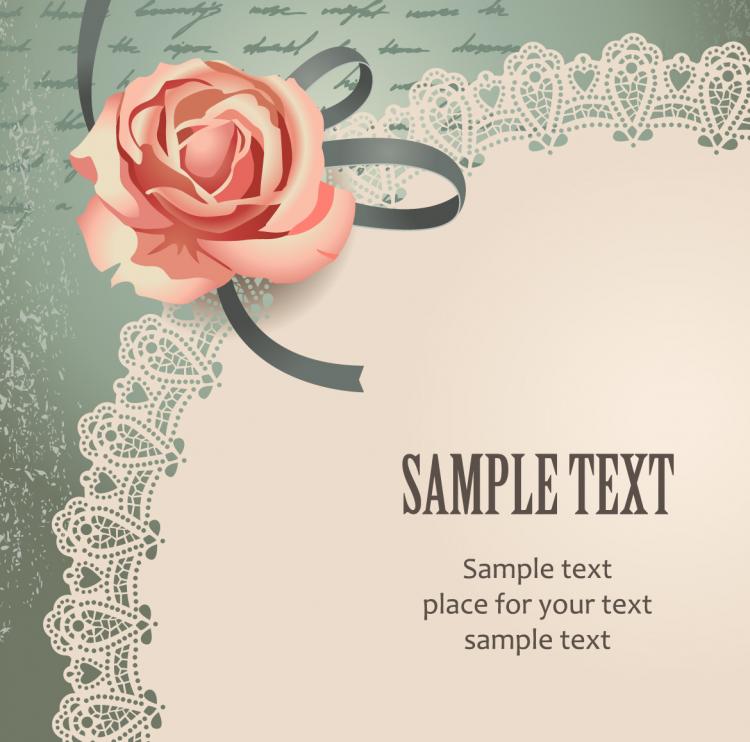 free vector Vintage rose card text template vector 1