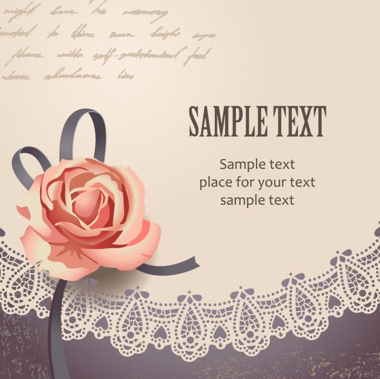 free vector Vintage rose card text template vector 2