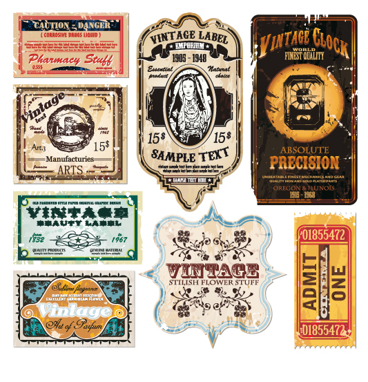 free vector Vintage wine label collection 06 vector