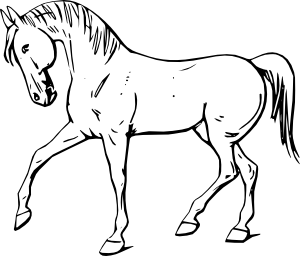 free vector Walking Horse Outline clip art
