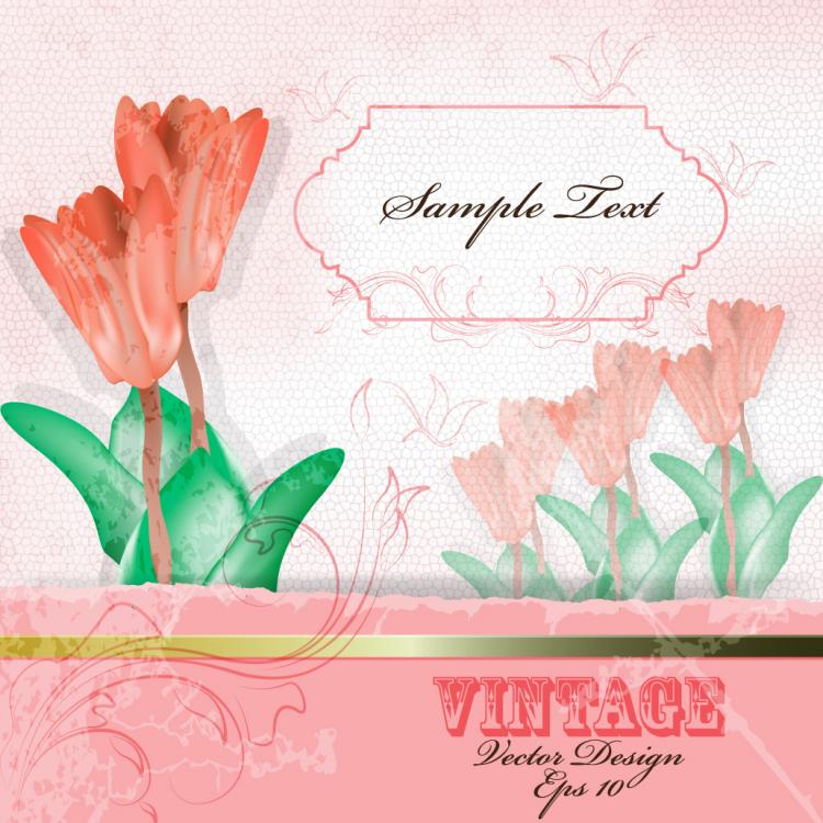 free vector Warm flowers background 04 vector