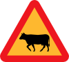 free vector Warning Cows Roadsign clip art