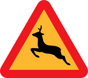 free vector Warning Deer Road Sign clip art
