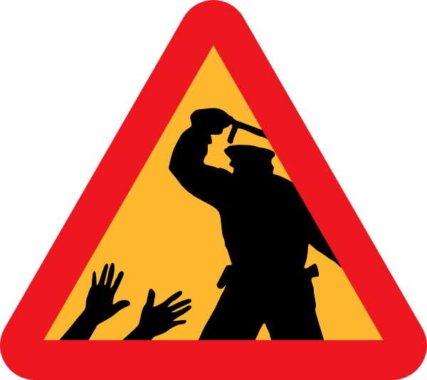 free vector Warning For Police Brutality clip art